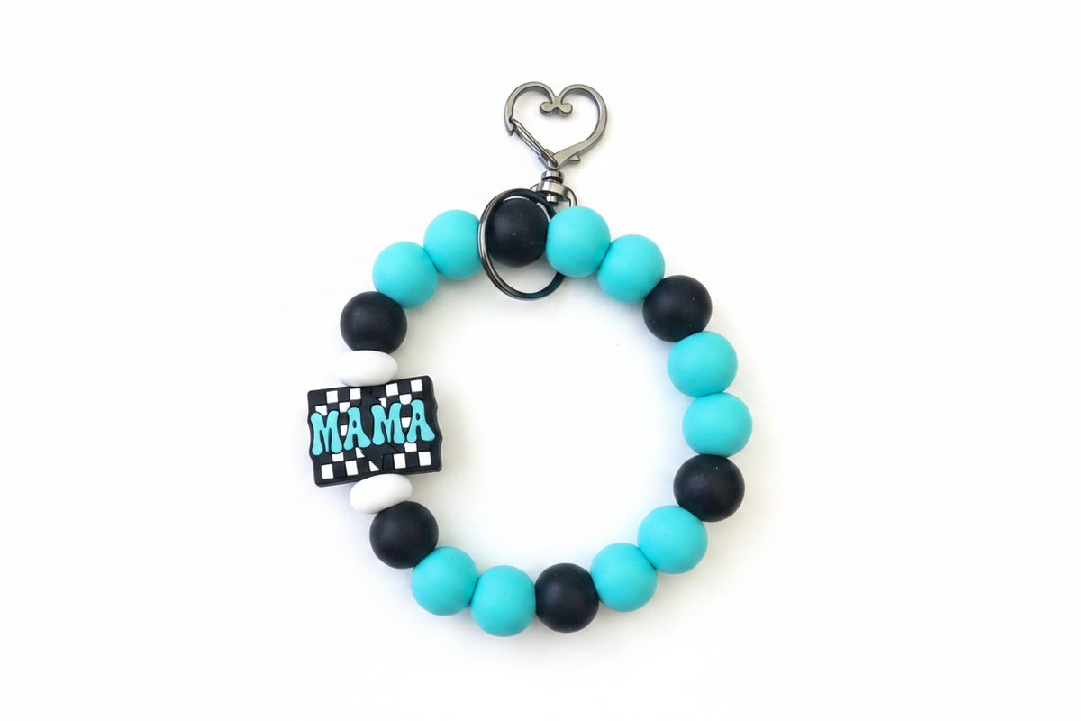 Mama Beaded Wristlet Keychain