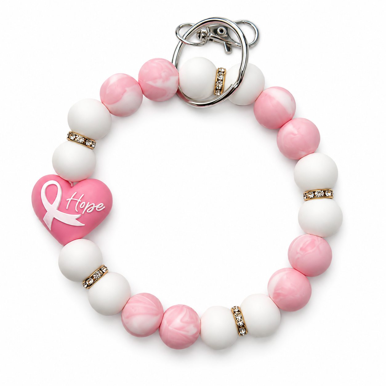Breast Cancer Awareness Silicone Wristlet