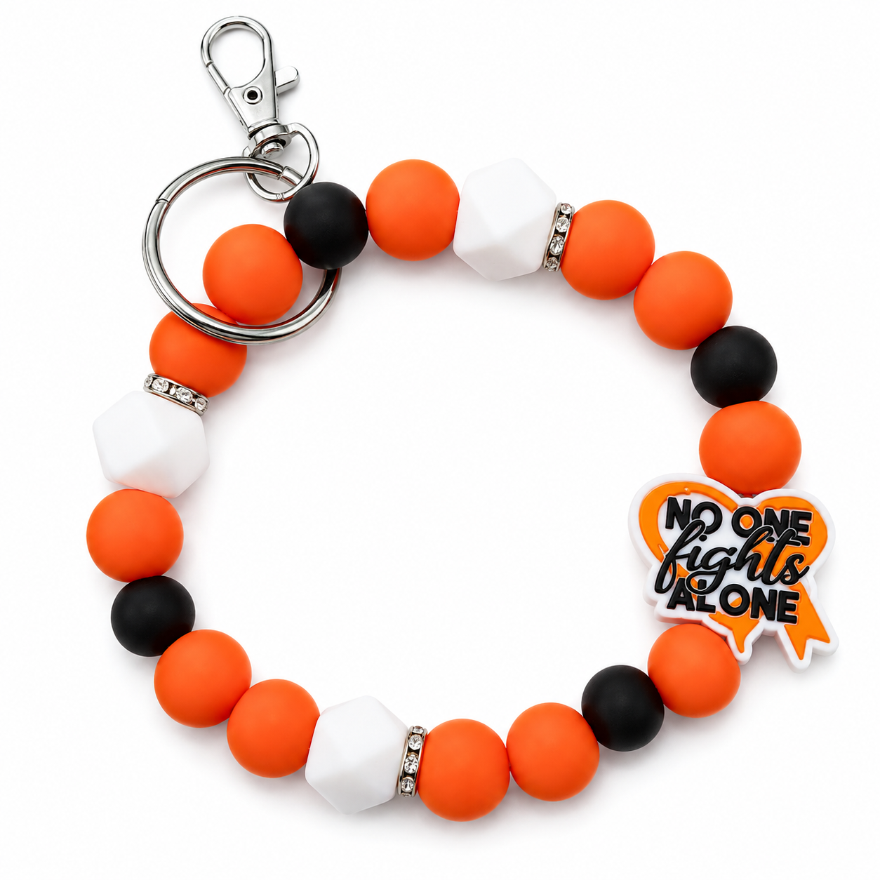Leukemia Awareness Silicone Beaded Wristlet