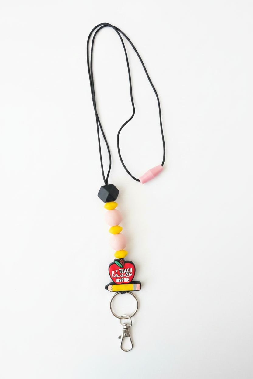Teacher Lanyard on White Background