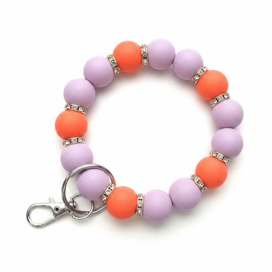 Beaded Wristlet Keychain - White Background
