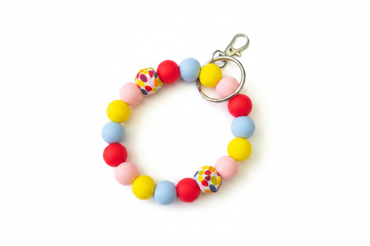 Colorful Beaded Wristlet Keychain