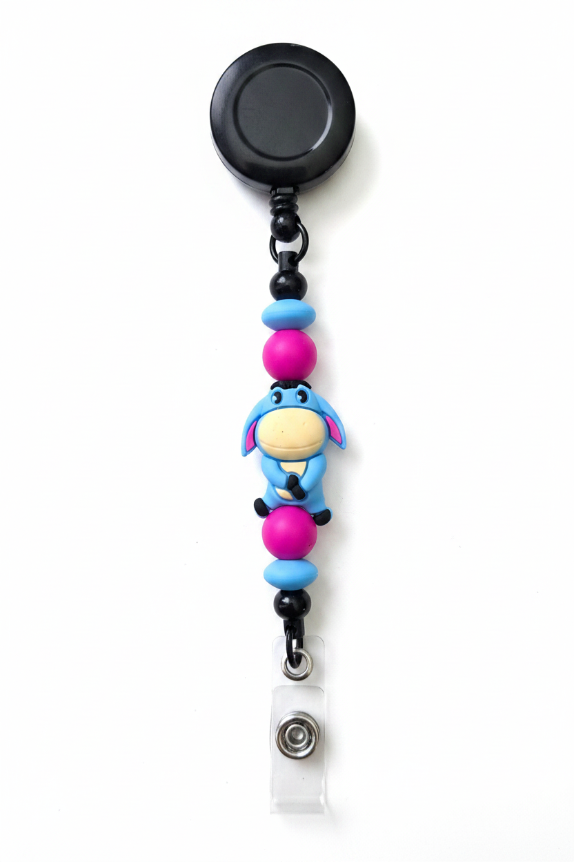 Eeyore Beaded Badge Reel