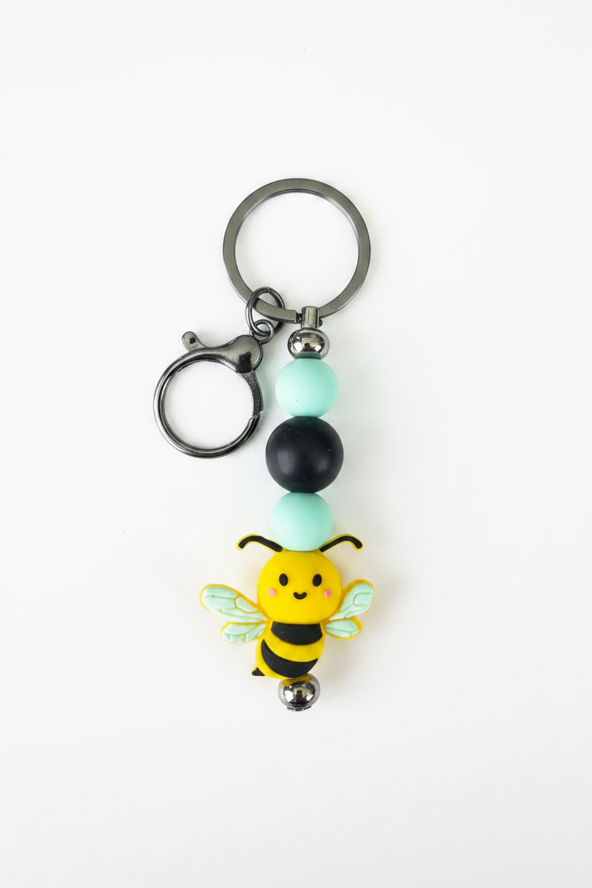 Bumble Bee Beaded Keychain