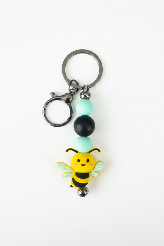 Bumble Bee Beaded Keychain