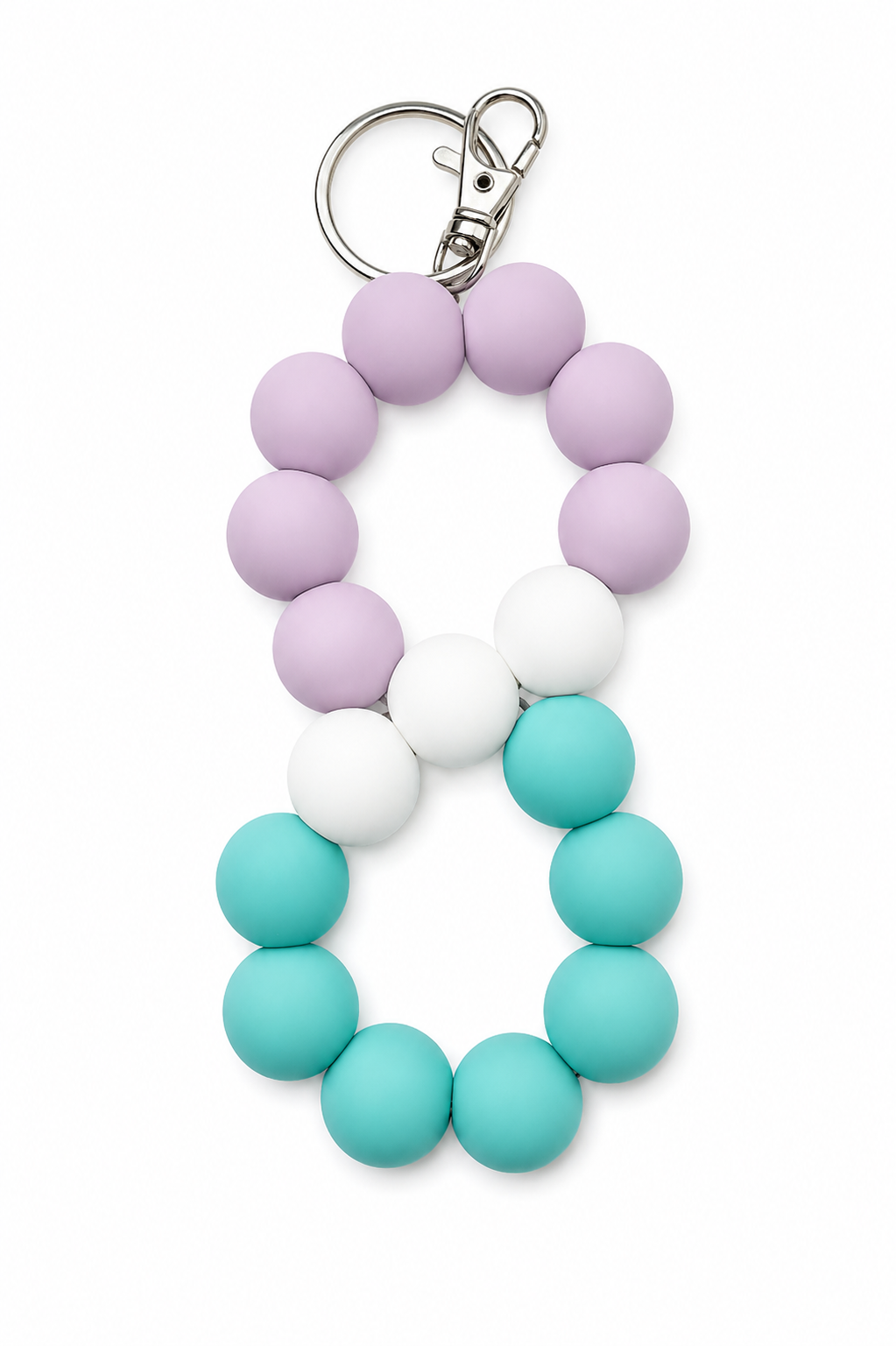 Lavender Mint Silicone Bead Keychain