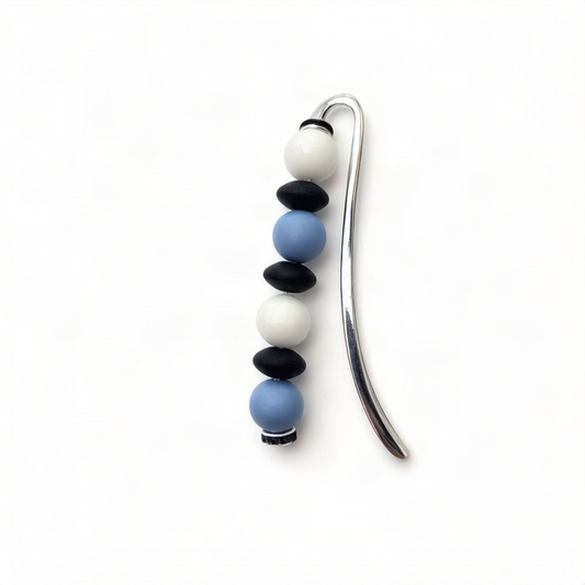 Denim Blue Beaded Bookmark