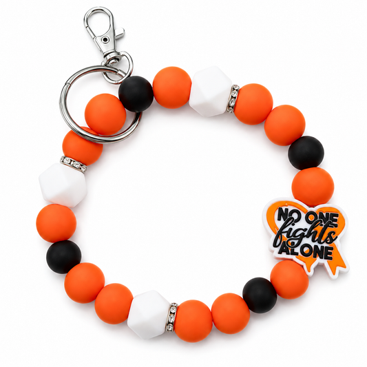 Leukemia Awareness Silicone Beaded Wristlet