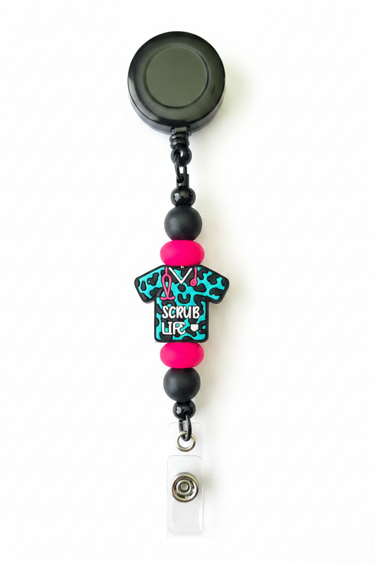 Scrub Life Badge Reel on White Background