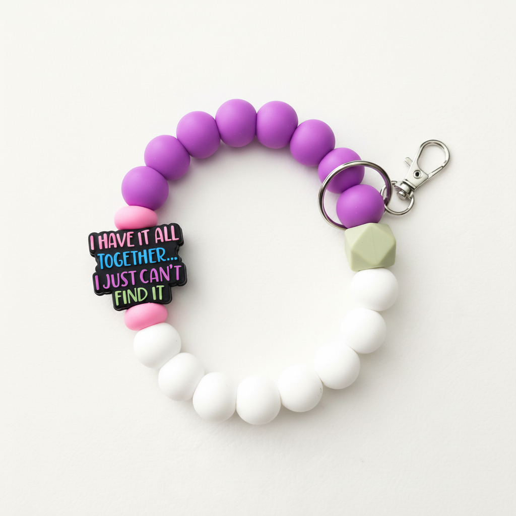 Wristlet Keychain - Off-White Background